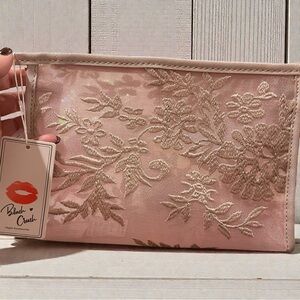 🪷 NWT Blush Crush Floral Mauve Cosmetic Bag